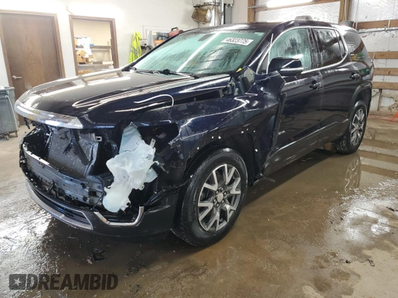 2021 GMC Acadia SLE with VIN 1GKKNKLA7MZ132561, listed as a Copart auction lot 46323775 with 53,112 mi miles and Salvage Title. Bid and sale history available at DreamBid. Image 1.