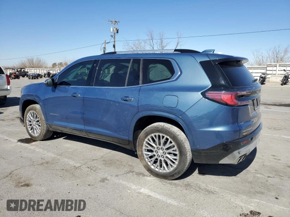 2025 GMC Acadia FWD Denali z VIN 1GKENLRS4SJ133150, wystawiony jako Copart lot #43420345 z przebiegiem 607 mil mil oraz Szkoda całkowita • Salvage title. Historia ofert i sprzedaży dostępna na DreamBid. Obrazek 2.
