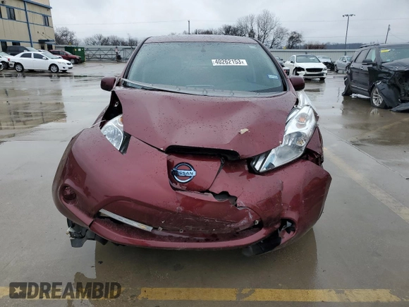 2016 Nissan LEAF S with VIN 1N4BZ0CPXGC313658, listed as a Copart auction lot 40262153 with 48,274 mi miles. Bid and sale history available at carsss.com. Image 5.