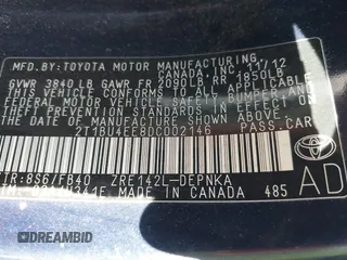 2013 Toyota Corolla L with VIN 2T1BU4EE8DC002146, listed as a IAAI auction lot 41792997 with 173,879 mi miles. Bid and sale history available at carsss.com. Image 9.