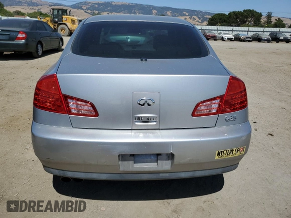 2003 Infiniti G35 w/Leather with VIN JNKCV51E03M001439, listed as a Copart auction lot 59347455 with 123,084 mi miles and Salvage title. Bid and sale history available at DreamBid. Image 6.