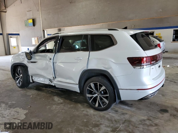 2024 Volkswagen Atlas SEL Premium R-Line with VIN 1V2FR2CA5RC560610, listed as a Copart auction lot 55351535 with 18,105 mi miles and Salvage title. Bid and sale history available at DreamBid. Image 2.