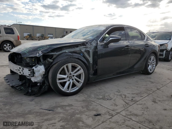 2023 Lexus IS with VIN JTHCA1D22P5125766, listed as a Copart auction lot 85125214 with 17,710 mi miles and Salvage Title. Bid and sale history available at carsss.com. Image 1.