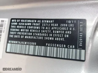 2012 Volkswagen Golf TDI w/Tech Pkg with VIN WVWMM7AJ4CW152080, listed as a Copart auction lot 50869905 with 135,844 mi miles and Salvage Title. Bid and sale history available at carsss.com. Image 12.