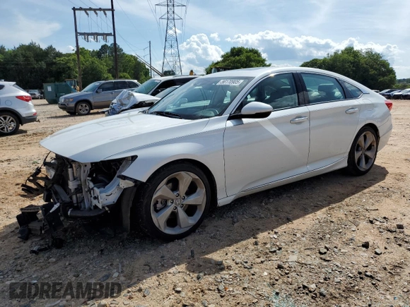 2018 Honda Accord Touring z VIN 1HGCV1F93JA068431, wystawiony jako Copart lot #56170905 z przebiegiem 125 625 mil mil oraz Szkoda całkowita • Salvage title. Historia ofert i sprzedaży dostępna na DreamBid. Obrazek 1.