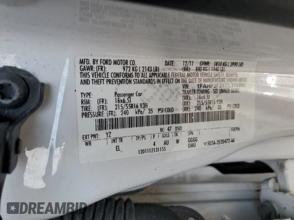 2012 Ford Focus SE z VIN 1FAHP3F2XCL310660, wystawiony jako Copart lot #60217625 z przebiegiem 208 807 mil mil oraz Szkoda całkowita • Salvage title. Historia ofert i sprzedaży dostępna na DreamBid. Obrazek 12.