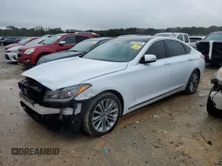 2017 Genesis G80 3.8L with VIN KMHGN4JE6HU177749, listed as a Copart auction lot 80256434 with 90,191 mi miles and Salvage Title. Bid and sale history available at carsss.com. Image 1.