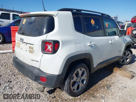 2019 Jeep Renegade Limited with VIN ZACNJBD12KPJ95871, listed as a IAAI auction lot 40629321 with Not provided miles and . Bid and sale history available at DreamBid. Image 4.