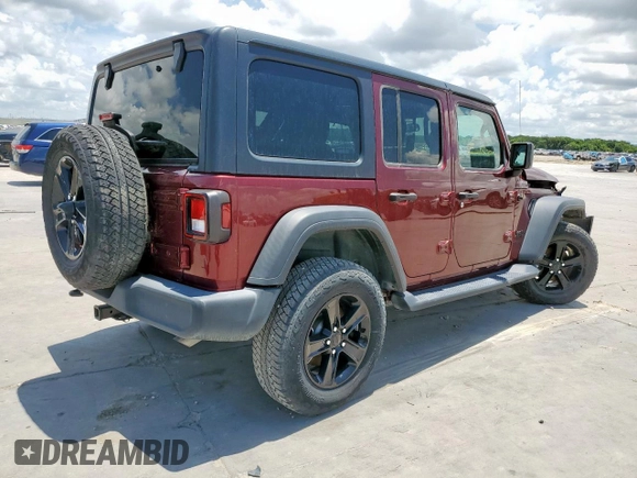 2021 Jeep Wrangler Unlimited Sport S with VIN 1C4HJXDN9MW596033, listed as a Copart auction lot 62300885 with 14,633 mi miles and Salvage title. Bid and sale history available at DreamBid. Image 3.