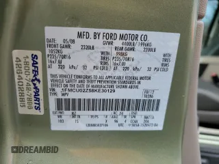 2008 Ford Escape XLS с VIN 1FMCU02Z58KE30129, выставлен на аукционе Copart как лот 48611765 с пробегом 97 014 миль миль и Списание • Salvage title. История ставок и продаж доступна на DreamBid. Изображение 15.