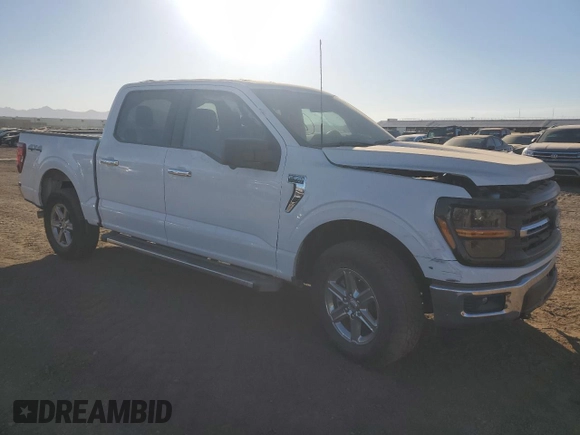 2024 Ford F-150 XLT with VIN 1FTEW3LP2RKD38855, listed as a Copart auction lot 80711074 with 12,360 mi miles and Salvage Title. Bid and sale history available at carsss.com. Image 4.