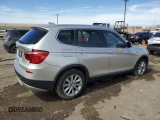 2013 BMW X3 xDrive28i with VIN 5UXWX9C51D0A16801, listed as a Copart auction lot 49008455 with 104,542 mi miles and Salvage Title. Bid and sale history available at carsss.com. Image 3.