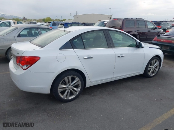 2012 Chevrolet Cruze LTZ with VIN 1G1PH5SC1C7297392, listed as a IAAI auction lot 42100637 with 90,552 mi miles. Bid and sale history available at carsss.com. Image 4.
