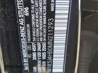 2021 Mercedes-Benz CLA with VIN W1K5J4HB0MN211293, listed as a Copart auction lot 47601595 with 23,795 mi miles and Salvage Title. Bid and sale history available at carsss.com. Image 12.
