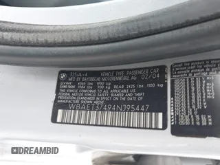 2004 BMW 3 Series 325i z VIN WBAET37494NJ95447, wystawiony jako IAAI lot #42350519 z przebiegiem 220 829 mil mil oraz . Historia ofert i sprzedaży dostępna na DreamBid. Obrazek 9.