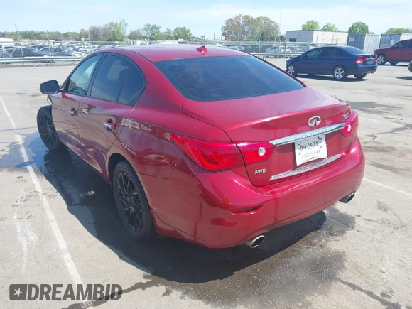 2015 Infiniti Q50 Premium with VIN JN1BV7AR2FM411095, listed as a IAAI auction lot 41932965 with 101,969 mi miles. Bid and sale history available at carsss.com. Image 3.