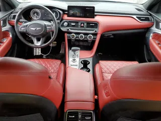 2023 Genesis G70 3.3T with VIN KMTG54TEXPU110976, listed as a Copart auction lot 71400134 with 22,958 mi miles and Salvage Title. Bid and sale history available at carsss.com. Image 8.