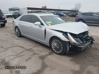 2019 Genesis G90 3.3T Premium with VIN KMTF34JA4KU058688, listed as a IAAI auction lot 41501184 with 85,530 mi miles. Bid and sale history available at carsss.com. Image 1.