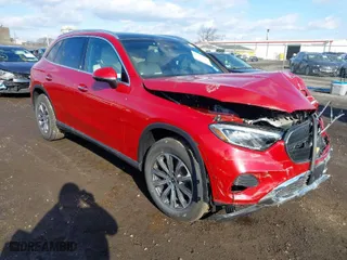 2025 Mercedes-Benz GLC with VIN W1NKM4HB2SF254540, listed as a IAAI auction lot 41497493 with 105 mi miles. Bid and sale history available at carsss.com. Image 1.