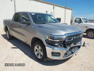 2025 Ram 1500 Big Horn with VIN 1C6SRFFP9SN581193, listed as a IAAI auction lot 41874738 with 27,347 mi miles. Bid and sale history available at carsss.com. Image 1.
