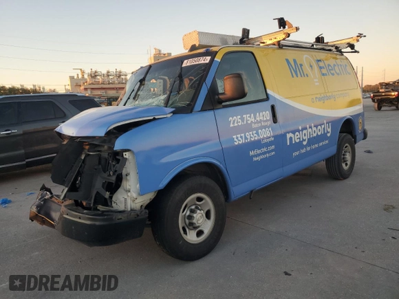 2018 Chevrolet Express Cargo Van with VIN 1GCWGAFP2J1333165, listed as a Copart auction lot 81050874 with 0 mi miles and Salvage Title. Bid and sale history available at carsss.com. Image 1.