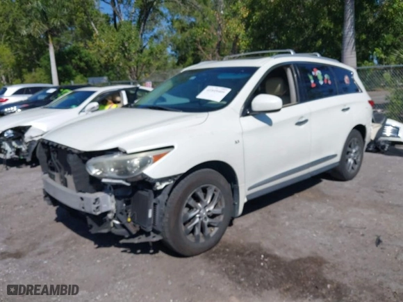 2015 Infiniti QX60 with VIN 5N1AL0MN9FC505314, listed as a IAAI auction lot 41849409 with 166,834 mi miles. Bid and sale history available at carsss.com. Image 2.