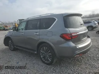 2018 Infiniti QX80 with VIN JN8AZ2NE0J9192824, listed as a Copart auction lot 43952445 with 122,085 mi miles and Salvage title. Bid and sale history available at DreamBid. Image 2.