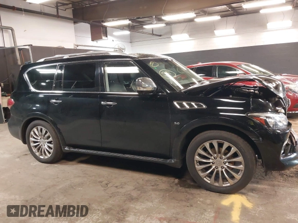 2017 Infiniti QX80 with VIN JN8AZ2NE1H9160930, listed as a IAAI auction lot 42080203 with 92,222 mi miles. Bid and sale history available at carsss.com. Image 13.