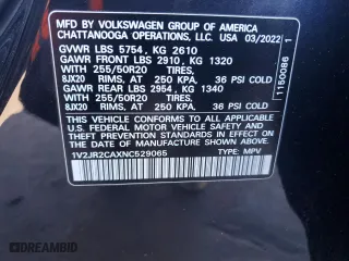 2022 Volkswagen Atlas 3.6L V6 SE w/Technology with VIN 1V2JR2CAXNC529065, listed as a Copart auction lot 47360925 with 88,277 mi miles and Salvage Title. Bid and sale history available at carsss.com. Image 15.
