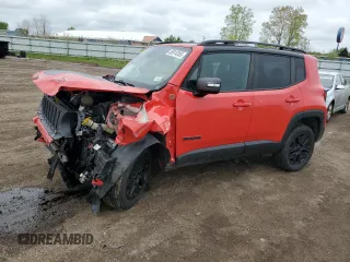 2018 Jeep Renegade Trailhawk z VIN ZACCJBCB7JPG76380, wystawiony jako Copart lot #56914355 z przebiegiem 74 612 mil mil oraz Szkoda całkowita • Salvage title. Historia ofert i sprzedaży dostępna na DreamBid. Obrazek 1.