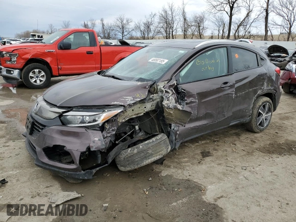 2022 Honda HR-V EX-L with VIN 3CZRU6H78NM725151, listed as a Copart auction lot 46892185 with 68,588 mi miles and Salvage Title. Bid and sale history available at carsss.com. Image 1.