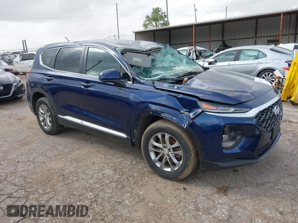 2020 Hyundai Santa Fe SE with VIN 5NMS23AD6LH174584, listed as a IAAI auction lot 41813950 with 107,852 mi miles. Bid and sale history available at carsss.com. Image 1.