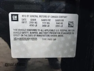 2018 Chevrolet Impala LT with VIN 2G1105S30J9115593, listed as a IAAI auction lot 41790526 with 144,843 mi miles and . Bid and sale history available at DreamBid. Image 9.
