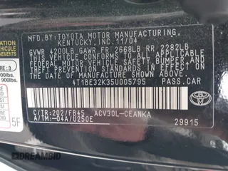 2005 Toyota Camry STD z VIN 4T1BE32K35U005795, wystawiony jako IAAI lot #42436495 z przebiegiem 216 913 mil mil oraz . Historia ofert i sprzedaży dostępna na DreamBid. Obrazek 9.