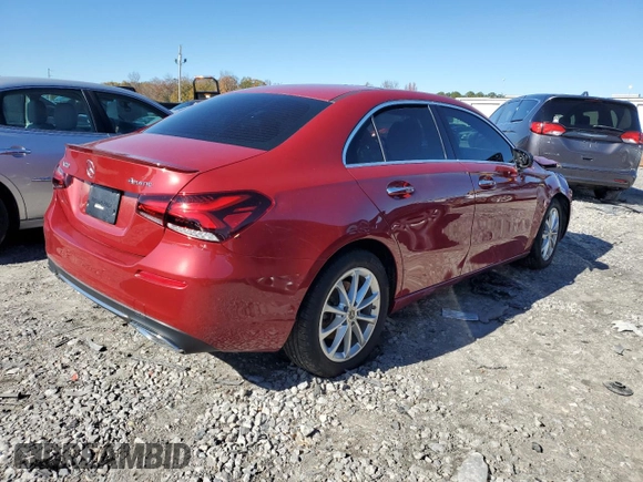 2022 Mercedes-Benz A 220 with VIN W1K3G4FB9NJ341090, listed as a Copart auction lot 82666884 with 31,696 mi miles and Salvage Title. Bid and sale history available at DreamBid. Image 3.