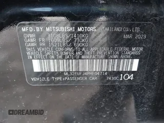 2023 Mitsubishi Mirage ES z VIN ML32FUFJ4PHF04714, wystawiony jako IAAI lot #41530358 z przebiegiem 20 334 mil mil oraz . Historia ofert i sprzedaży dostępna na DreamBid. Obrazek 9.