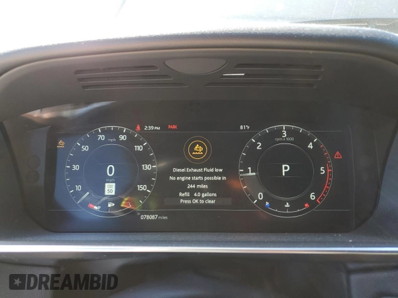 2018 Land Rover Range Rover Sport SE with VIN SALWG2RK8JA696438, listed as a Copart auction lot 46281503 with 78,087 mi miles and . Bid and sale history available at DreamBid. Image 9.