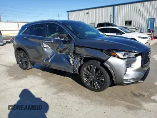 2022 Infiniti QX50 LUXE with VIN 3PCAJ5BA4NF107923, listed as a Copart auction lot 87130194 with 37,237 mi miles and Salvage Title. Bid and sale history available at carsss.com. Image 4.