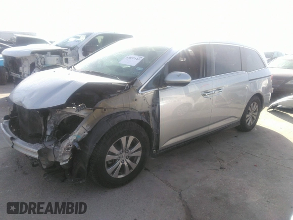 2014 Honda Odyssey EX-L with VIN 5FNRL5H65EB058750, listed as a IAAI auction lot 41853116 with 177,933 mi miles and . Bid and sale history available at carsss.com. Image 21.