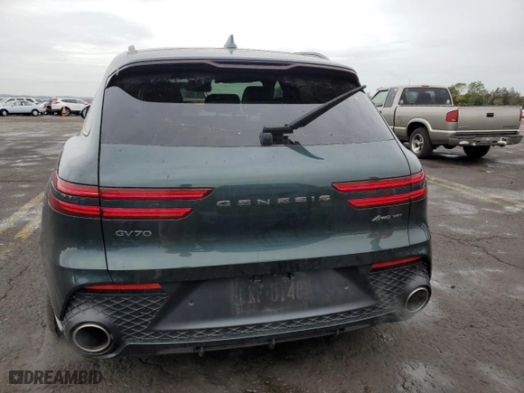 2022 Genesis GV70 3.5T Sport with VIN KMUMCDTC3NU016907, listed as a Copart auction lot 70568194 with 21,645 mi miles and Salvage Title. Bid and sale history available at carsss.com. Image 6.