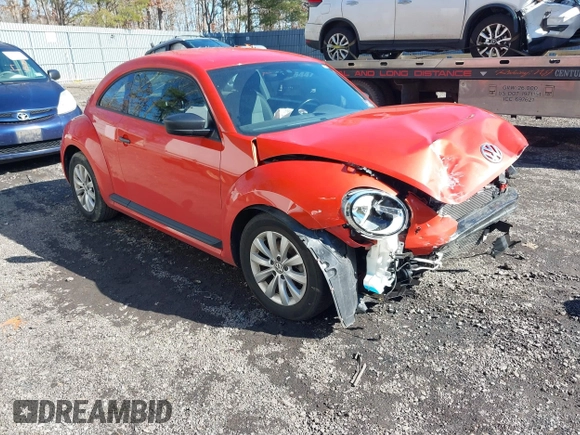 2017 Volkswagen Beetle 1.8T Fleet with VIN 3VWF17AT7HM618771, listed as a IAAI auction lot 41595088 with 67,943 mi miles. Bid and sale history available at carsss.com. Image 1.