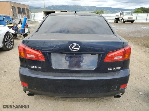 2007 Lexus IS 250 with VIN JTHBK262572057265, listed as a Copart auction lot 53757465 with 155,684 mi miles and Salvage Title. Bid and sale history available at carsss.com. Image 6.
