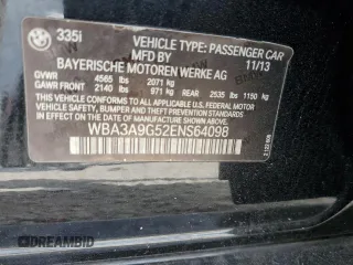2014 BMW 3 Series 335i with VIN WBA3A9G52ENS64098, listed as a Copart auction lot 47794645 with 133,702 mi miles and Salvage Title. Bid and sale history available at carsss.com. Image 14.