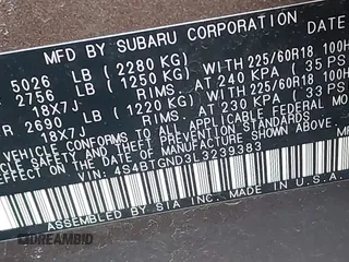 2020 Subaru Outback Limited XT с VIN 4S4BTGND3L3239383, выставлен на аукционе IAAI как лот 42220062 с пробегом 64 455 миль миль и . История ставок и продаж доступна на DreamBid. Изображение 9.