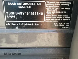 2008 Saab 9-3 with VIN YS3FB49Y181155840, listed as a Copart auction lot 52521425 with 106,588 mi miles and Salvage Title. Bid and sale history available at carsss.com. Image 12.