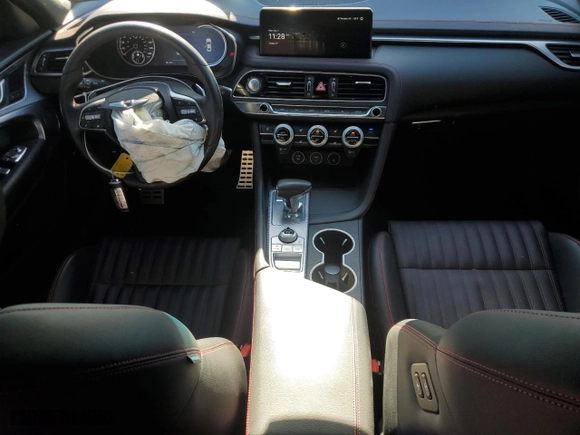 2023 Genesis G70 2.0T with VIN KMTG34TA2PU121358, listed as a Copart auction lot 74600484 with 12,368 mi miles and Clean Title. Bid and sale history available at carsss.com. Image 8.