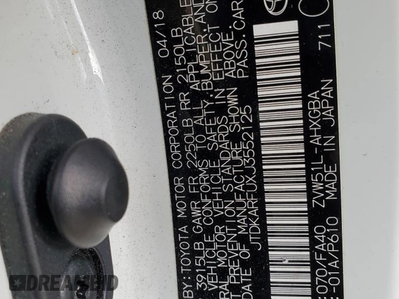 2018 Toyota Prius Two with VIN JTDKARFUXJ3552125, listed as a Copart auction lot 47741245 with 112,040 mi miles and Salvage Title. Bid and sale history available at carsss.com. Image 14.