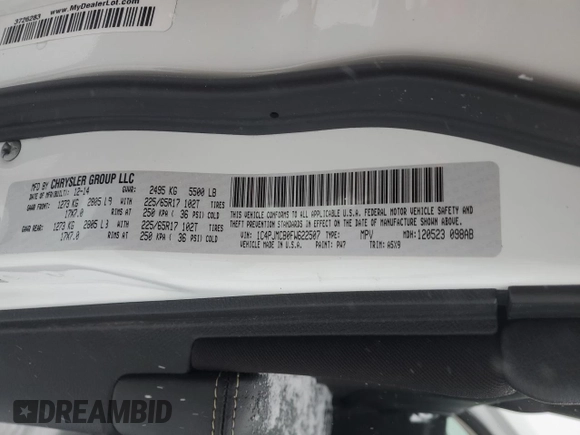 2015 Jeep Cherokee Latitude z VIN 1C4PJMCB0FW622507, wystawiony jako Copart lot #88493245 z przebiegiem 122 411 mil mil oraz Nie do naprawy • Non repairable. Historia ofert i sprzedaży dostępna na DreamBid. Obrazek 13.