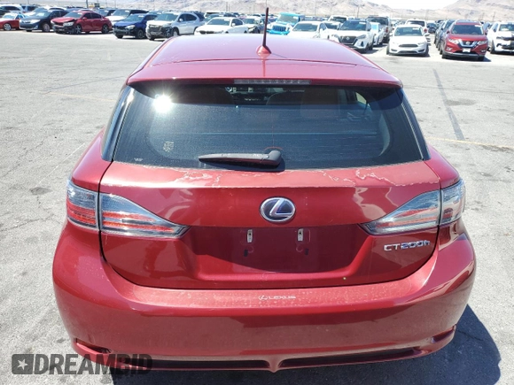 2012 Lexus CT 200h with VIN JTHKD5BH3C2084254, listed as a Copart auction lot 57202665 with 183,581 mi miles and Non repairable. Bid and sale history available at DreamBid. Image 6.