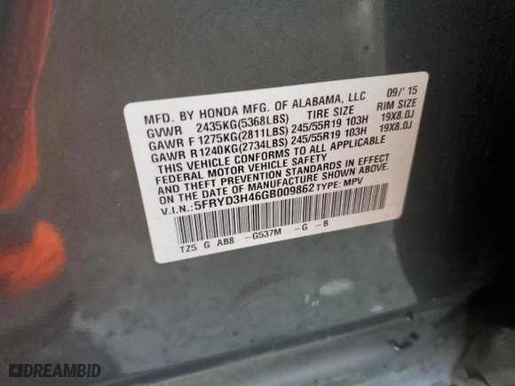 2016 Acura MDX w/Tech with VIN 5FRYD3H46GB009862, listed as a Copart auction lot 44848595 with 88,726 mi miles and Salvage Title. Bid and sale history available at carsss.com. Image 13.